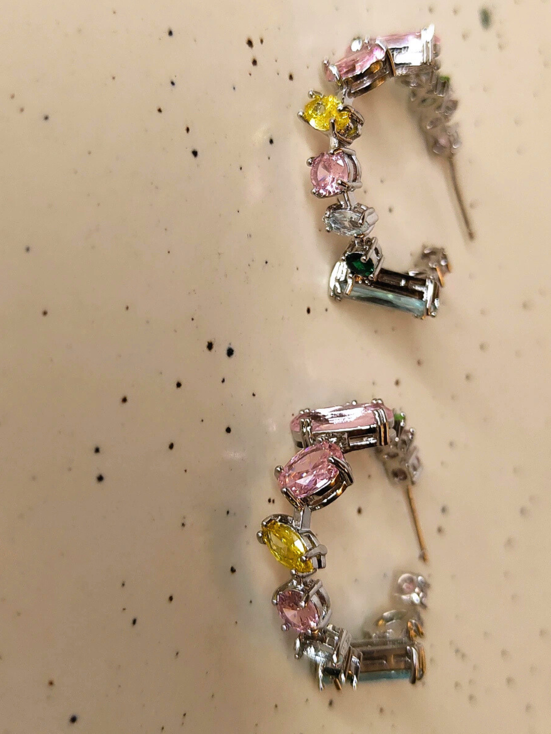 Luxury 18K Gold Plated Rainbow Hoop Earrings – Skin Safe & Bold