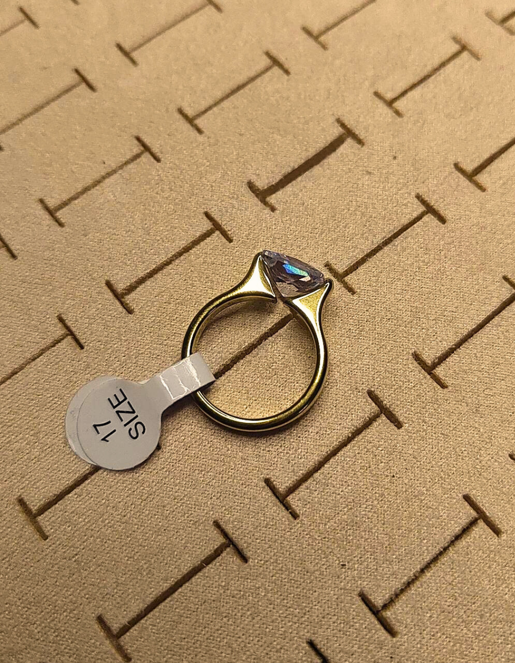 Square Solitaire Single Ring
