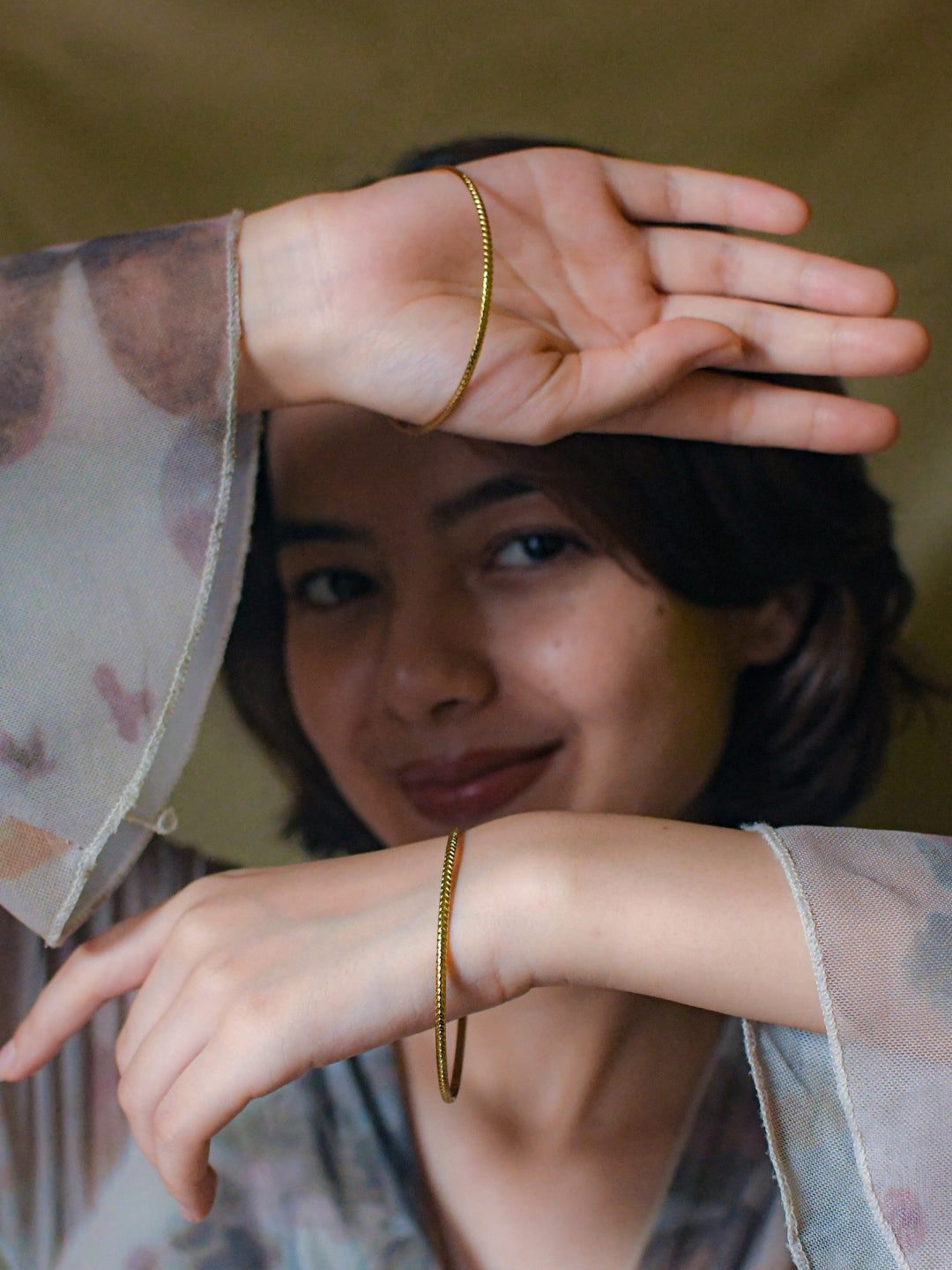 Classic 18K Gold Bangles – Anti-Tarnish, Everyday Wear (Set of 2)