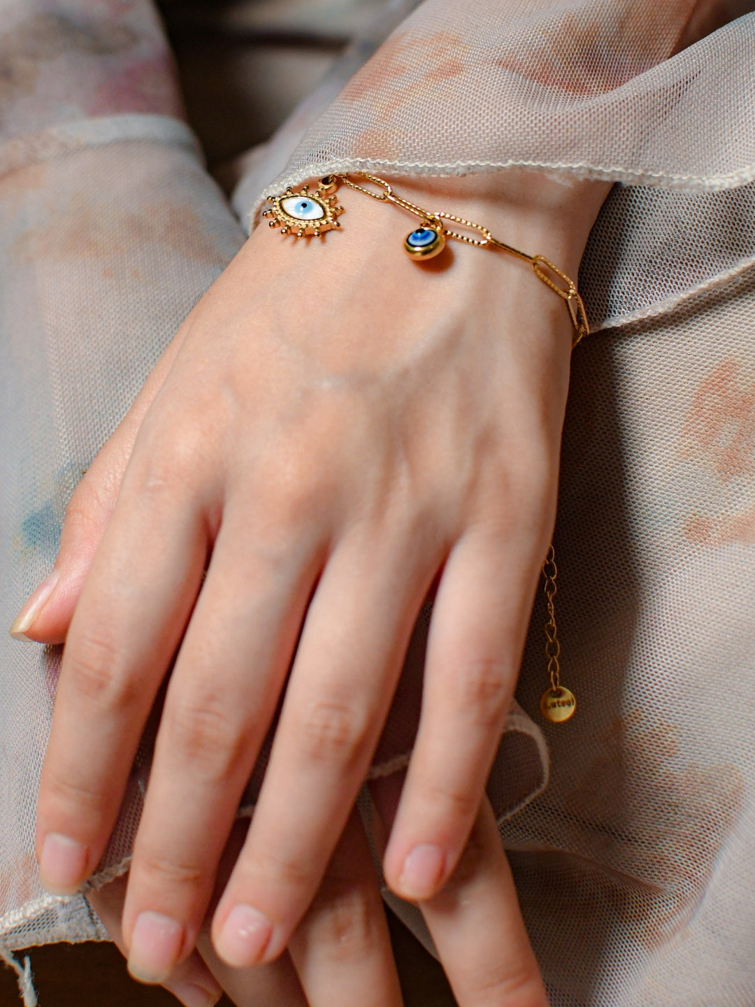 Evil Eye Gold Bracelet – Anti-Tarnish, Adjustable & Waterproof