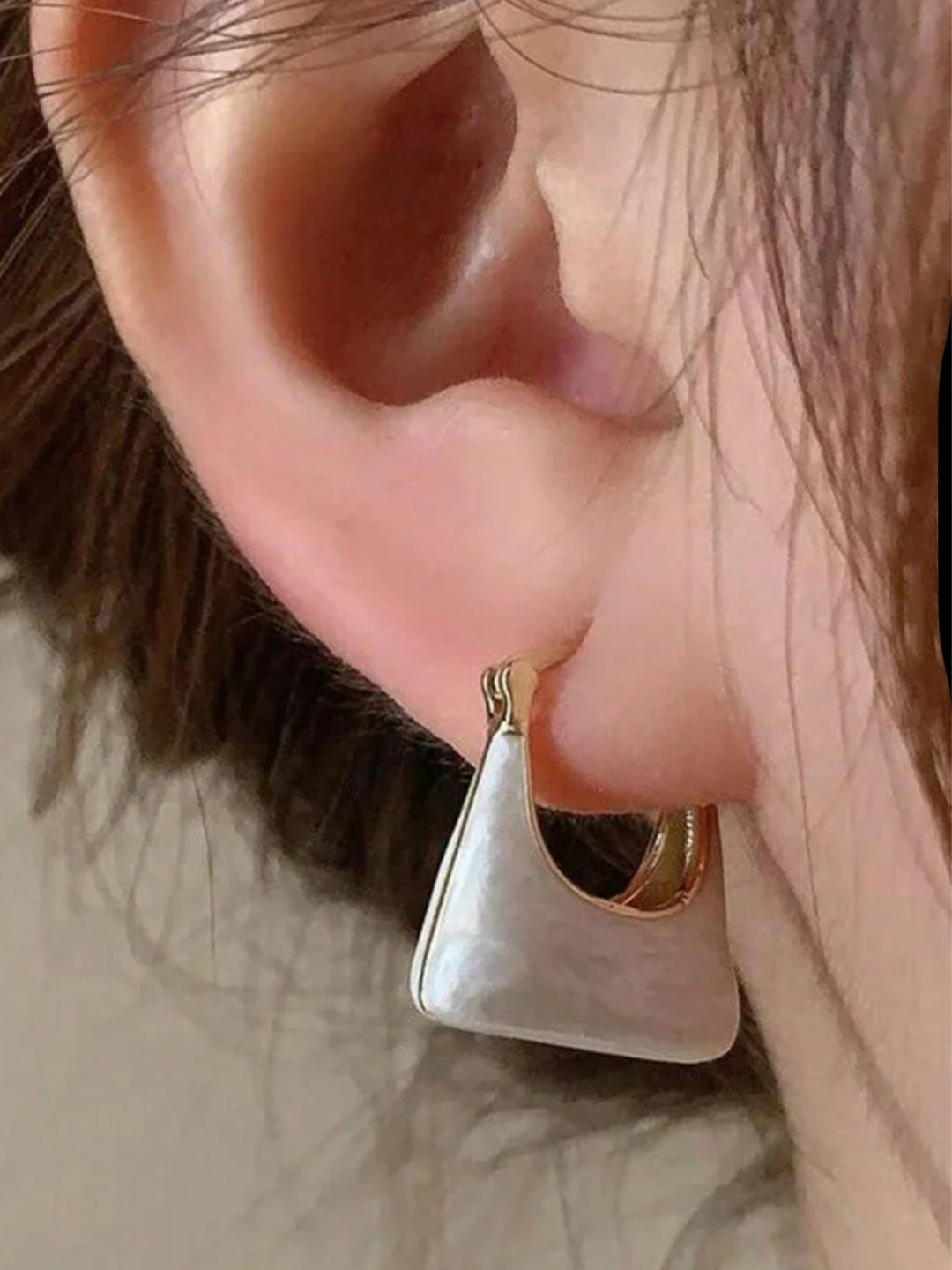 Gold Plated Quad Enamel Hoops Earrings for Women - Fashion Jewelry