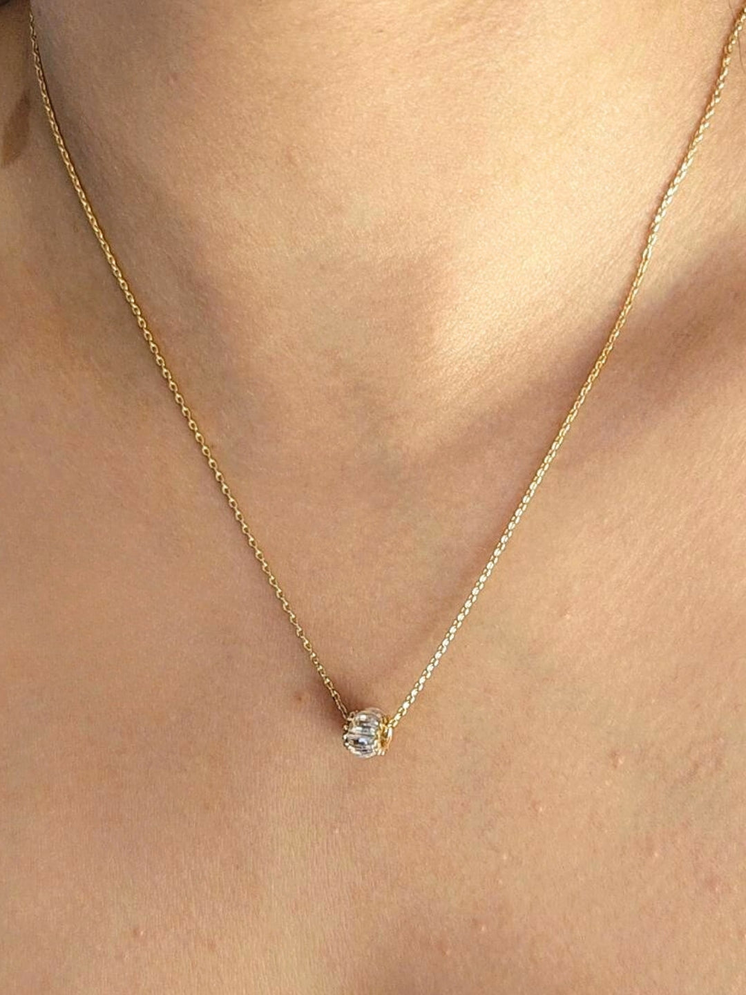 Lumière Baguette Bead Necklace – 18KT Gold Plated | Anti-Tarnish, Hypoallergenic