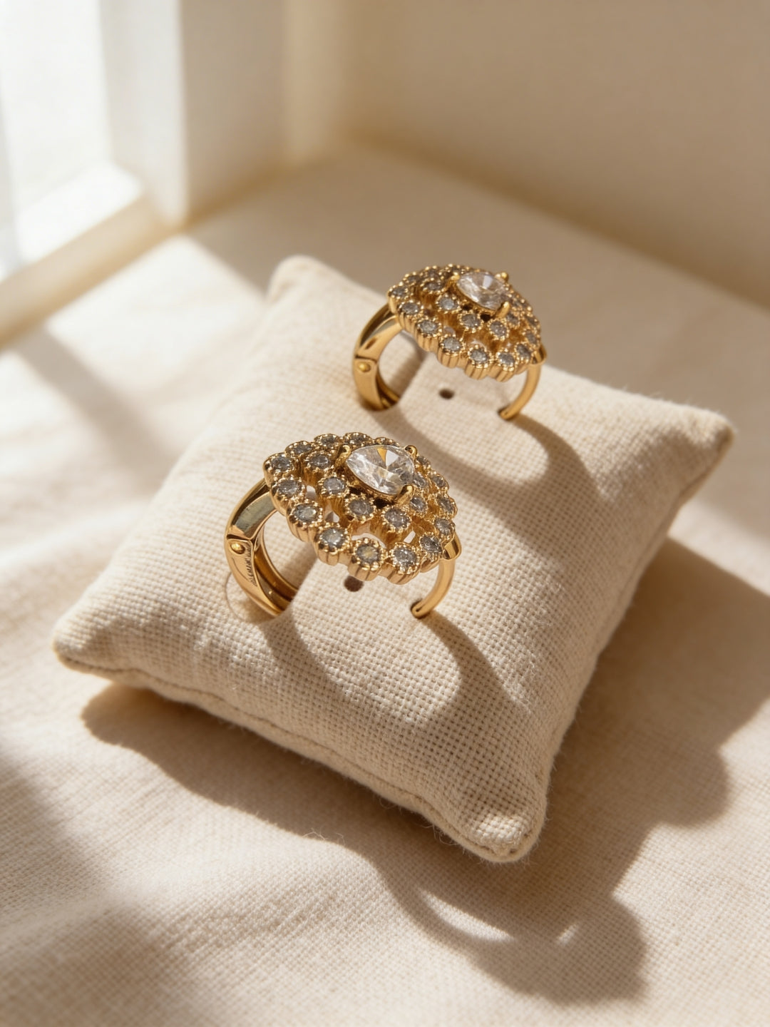 18K Rose Gold Heart CZ Hoop Earrings – Dainty Everyday Luxe