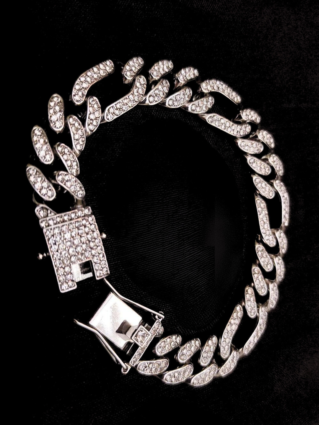 Iced Out Double-line Studded Designer Cuban Bracelet