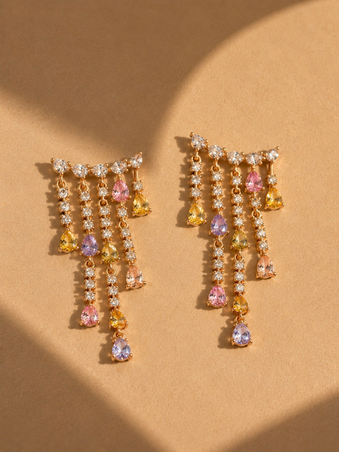 Aurora Cascade Fringe Earrings, 18K Rose Gold-Plated