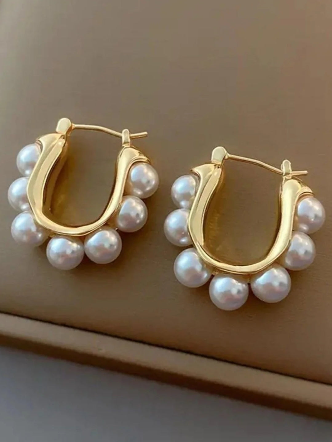 Gold Pearl Hoop Earrings – Full Pearl Sculptural Hoops