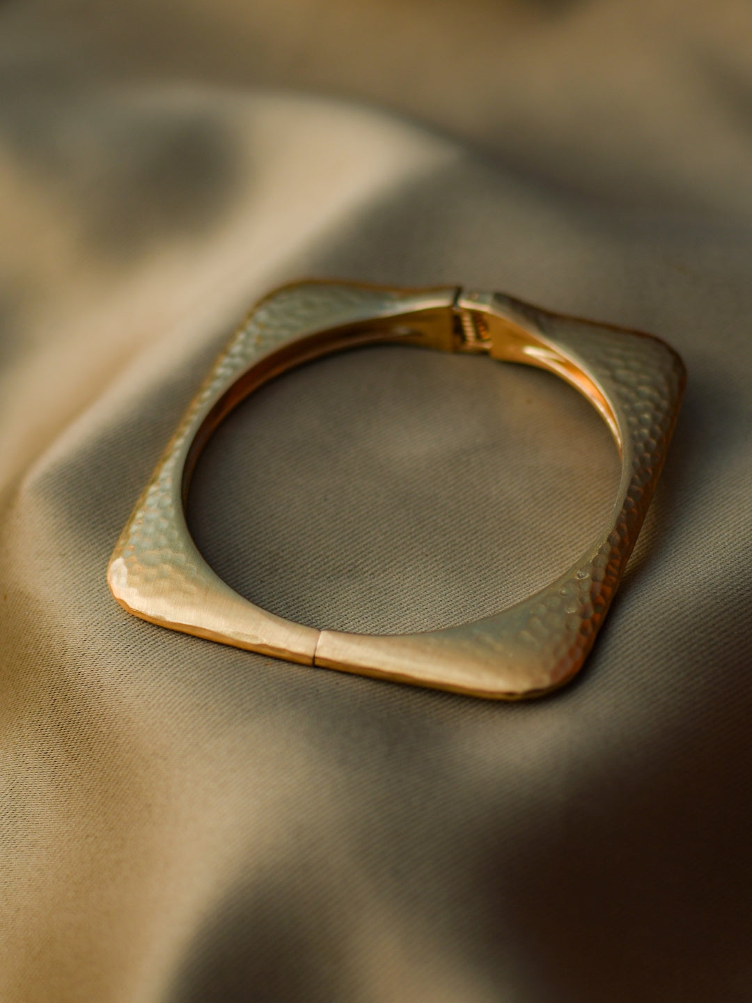 Artisanal Square Cuff – 18K Matte Gold Plated Bracelet