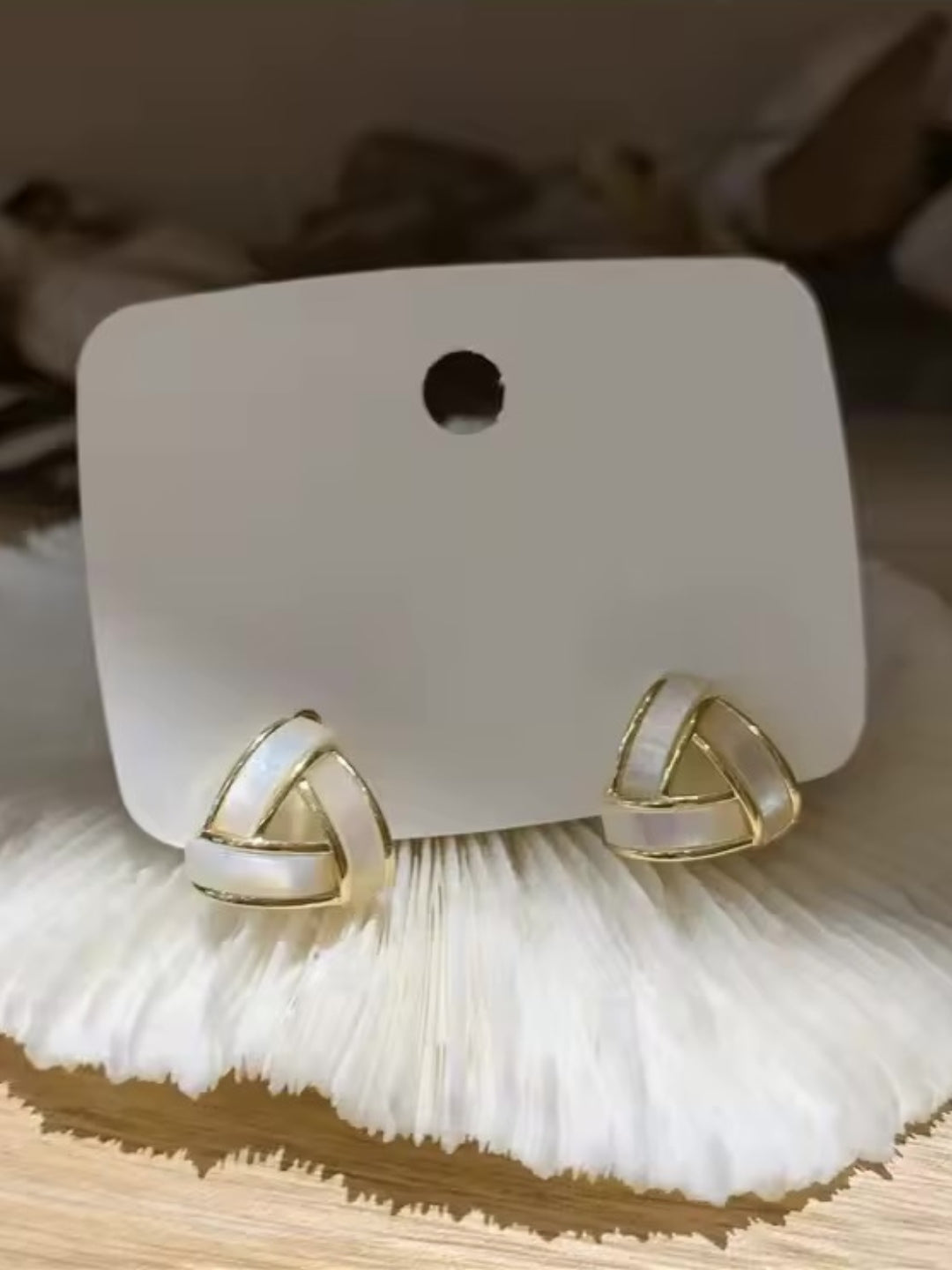 Gold Triangle Enamel Stud Earrings | Fashion Jewelry for Women