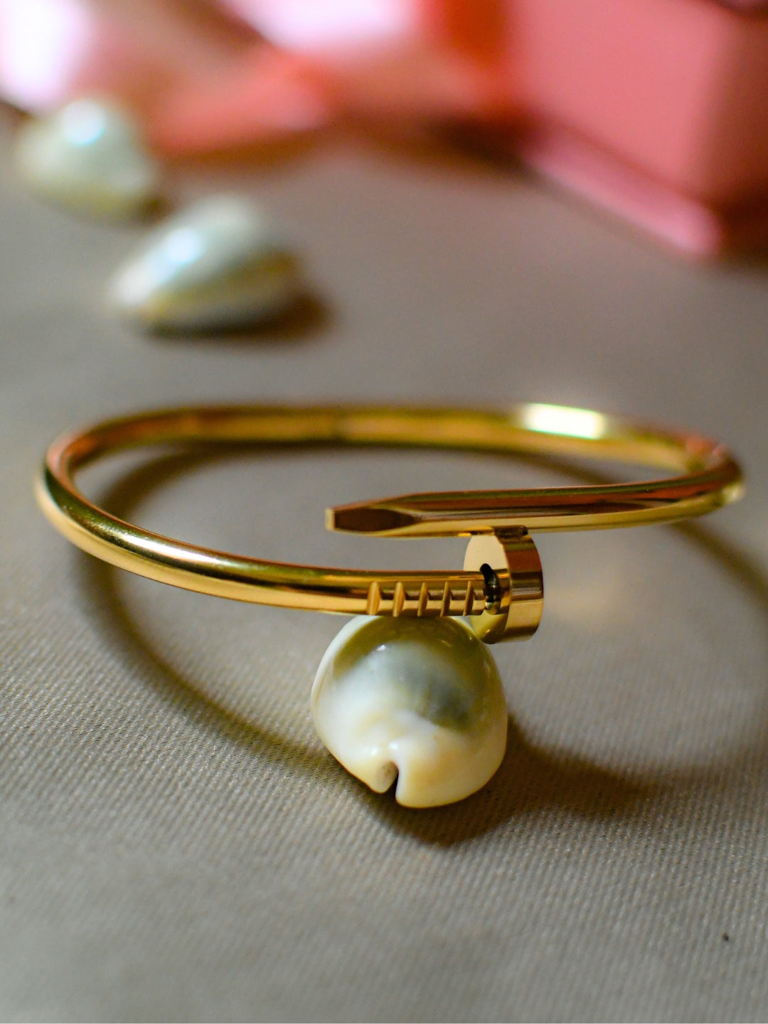 18K Gold Nail Bangle | Anti-Tarnish Stainless Steel Bracelet