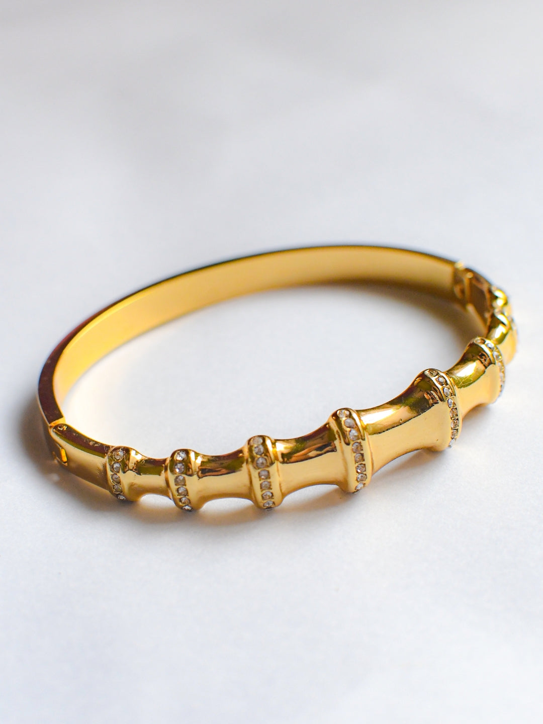 Bamboo Studded Bracelet – 18KT Gold-Plated Elegance