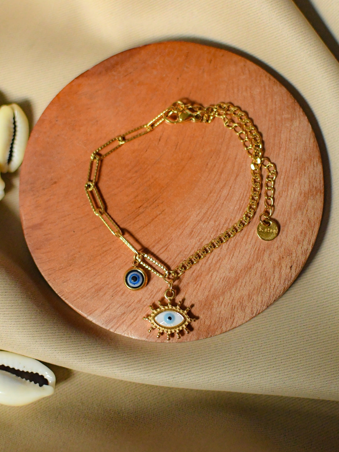 Evil Eye Gold Bracelet – Anti-Tarnish, Adjustable & Waterproof