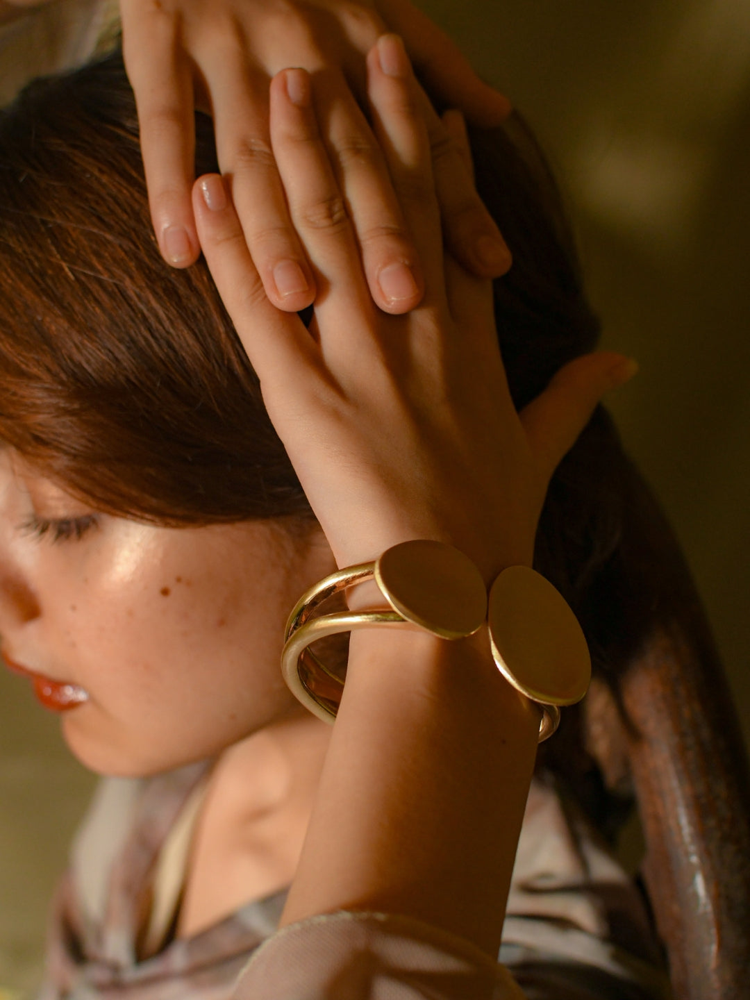 Modern Sculptural Cuff – 18K Gold Plated Statement Bracelet
