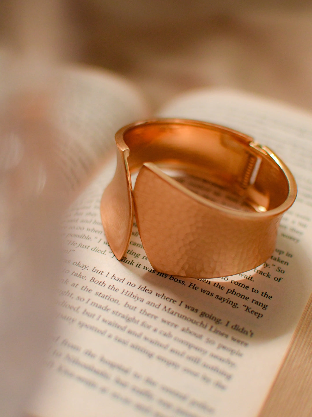 Artisan Gold Cuff – Matte Statement Bracelet