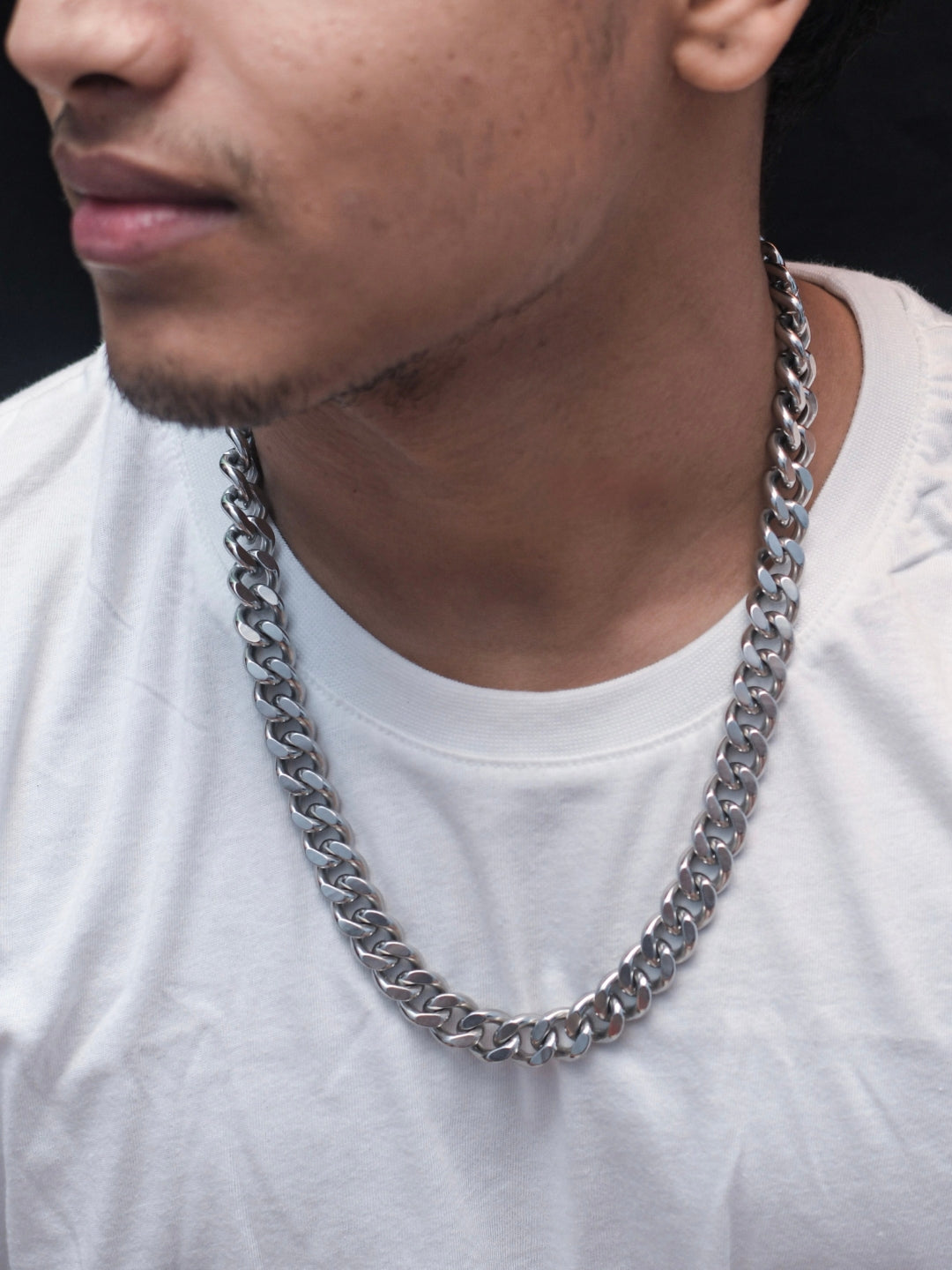 Chunky Silver Statement Chain 13mm – Luxe Stainless Steel Necklace for Men
