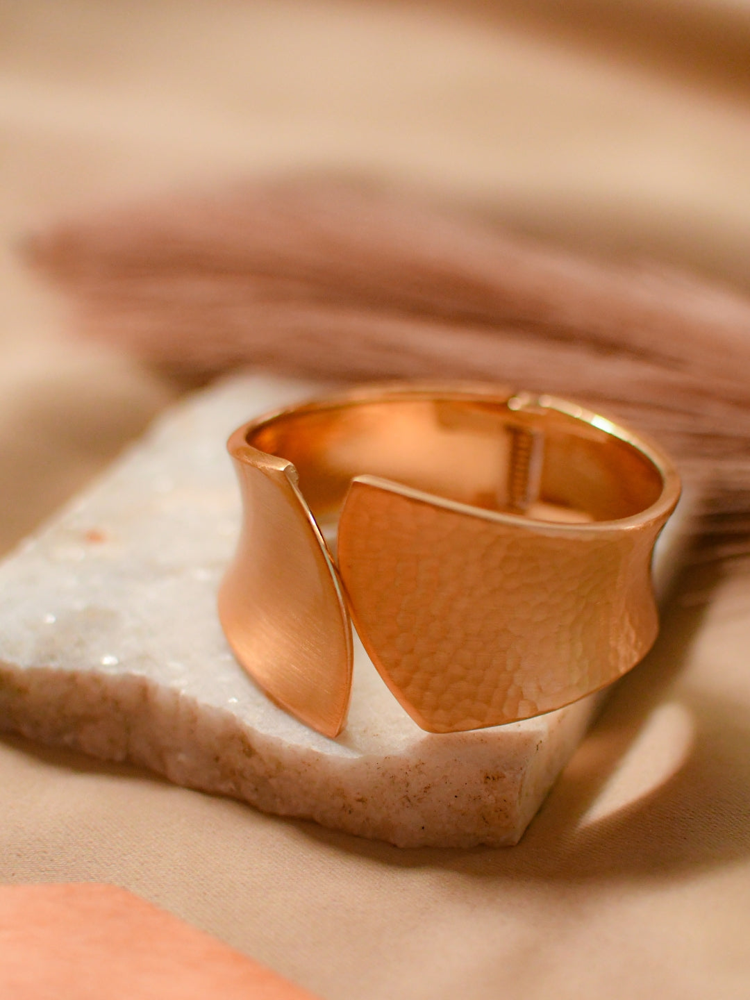 Artisan Gold Cuff – Matte Statement Bracelet