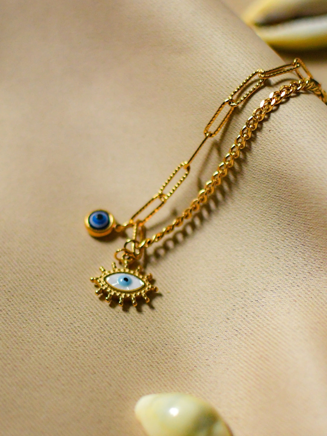 Evil Eye Gold Bracelet – Anti-Tarnish, Adjustable & Waterproof