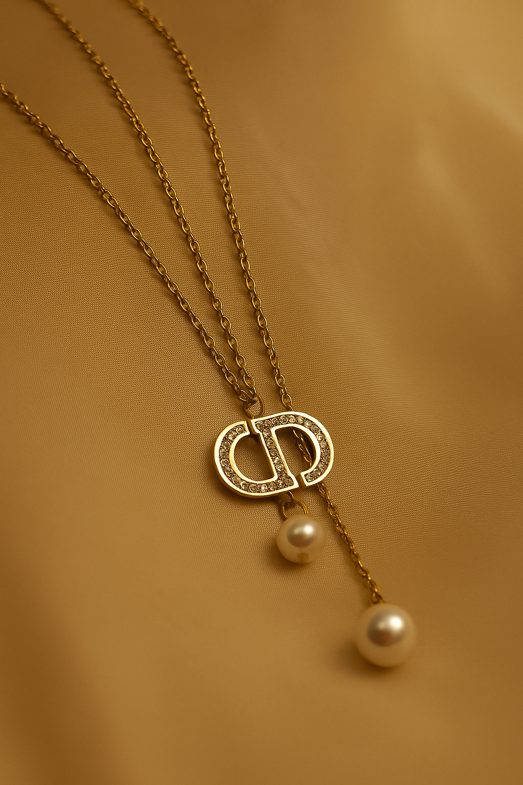 CD Multilayer Pearl Drop Chain