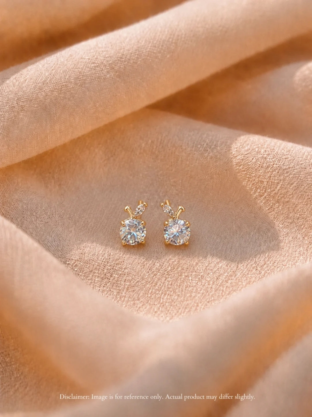 Rose Gold CZ Apple Stud Earrings | Anti Tarnish Everyday Studs