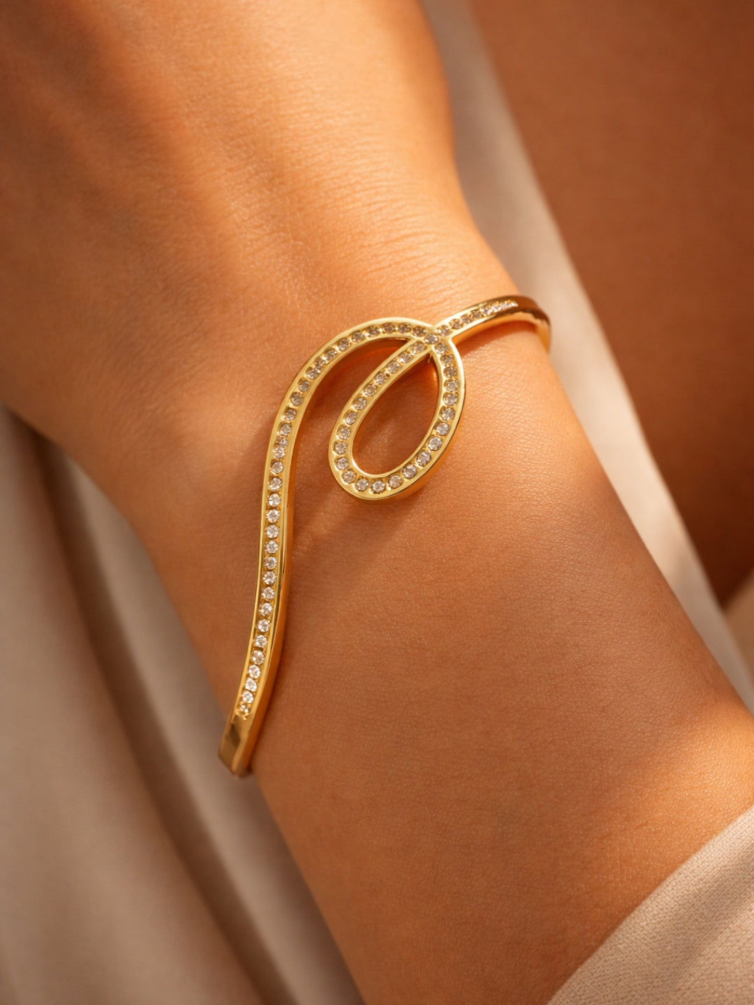 18K Gold Plated CZ Studded Designer Bracelet for Women