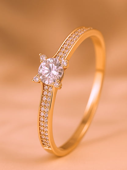 Solitaire Style RoseGold Cuff – 316L Stainless Steel, AD Stones, for Small Wrists