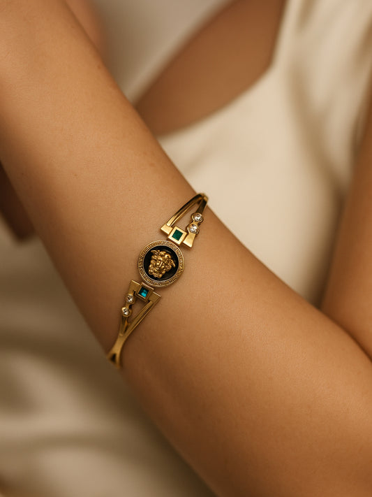 18KT Gold plated Brand Inspired Stone Bracelet