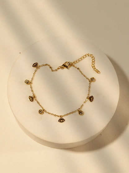 Evil Eye 18K Gold Bracelet– Anti-Tarnish & Adjustable