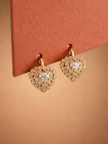 18K Rose Gold Heart CZ Hoop Earrings – Dainty Everyday Luxe