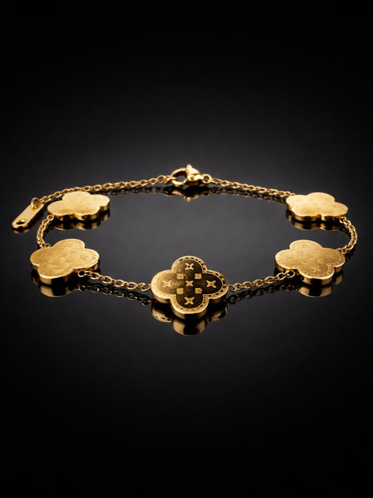 Brand Inspired Gold Clover Chain Bracelet | Anti-Tarnish 18K Gold Plated Jewelry