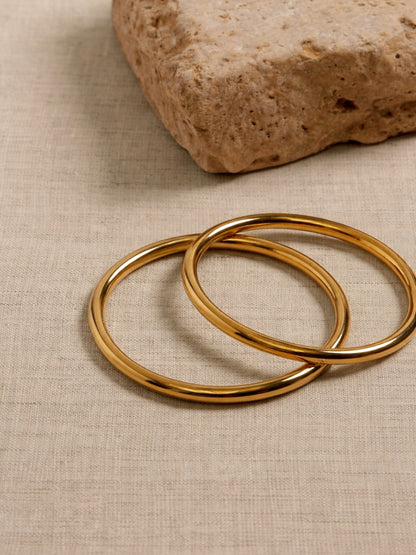 Minimal Gold Plated Thin Bangles Set – Stackable Everyday Bangles