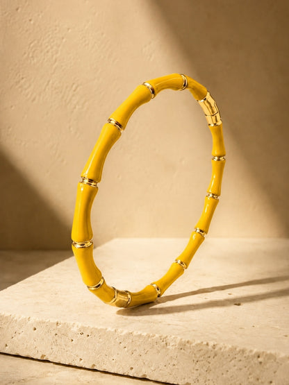 Bambù Yellow Enamel  Bracelet