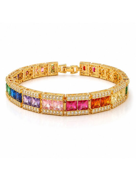 Spectrum Ombré Link Bracelet, 18K Gold-Plated
