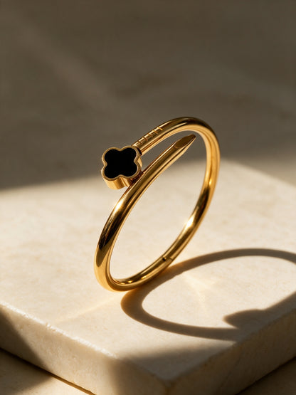 Black Clover Nail Cuff  Bracelet