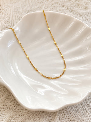 Designer Slim Round Gold Chain | 18K Gold Plated CZ Necklace