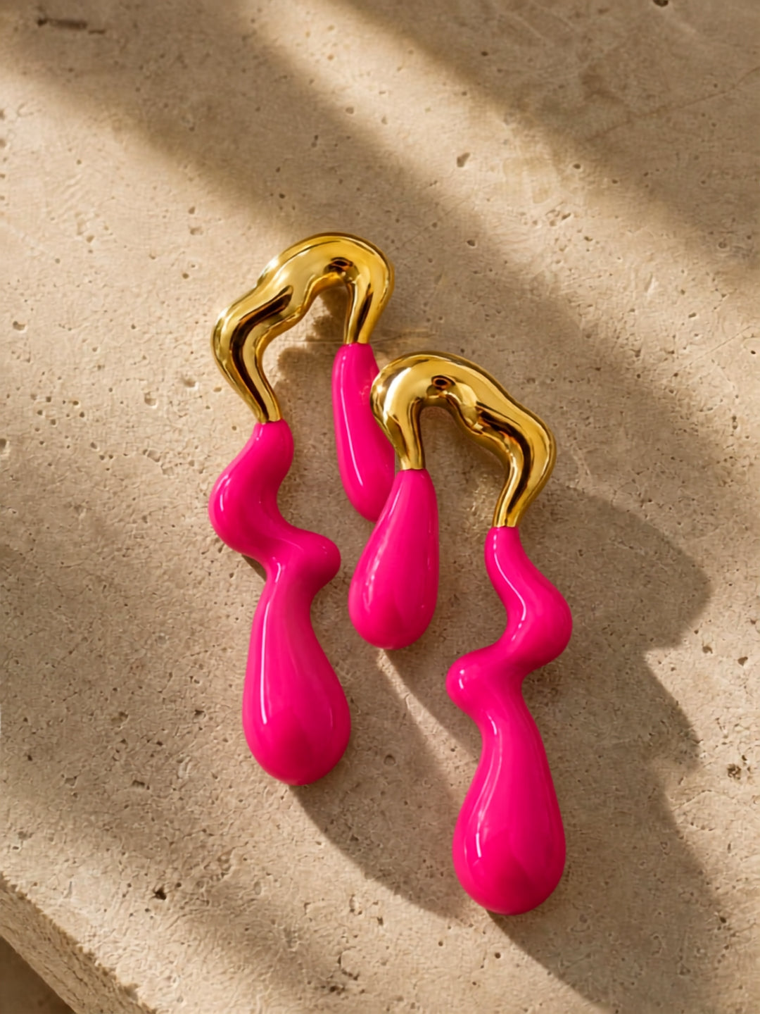 Pink Thunder Drip Earrings | 18K Gold Plated Anti-Tarnish