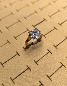 Classic Square Solitaire Ring – (Anti-Tarnish Gold)