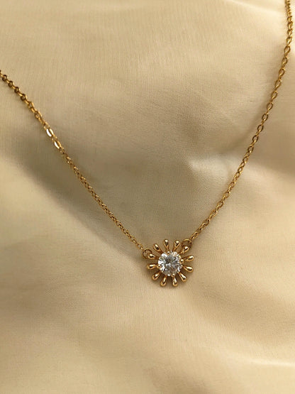 Soleil Radiant Sun Necklace – Rose Gold Plated | Waterproof & Hypoallergenic