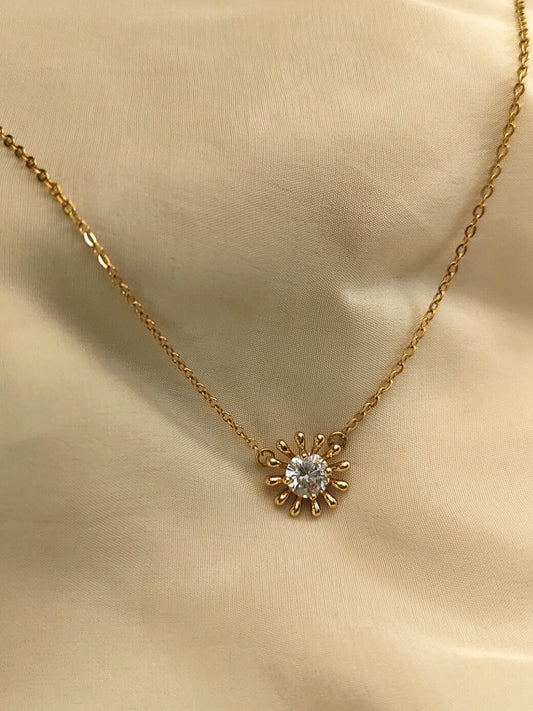 Soleil Radiant Sun Necklace – Rose Gold Plated | Waterproof & Hypoallergenic