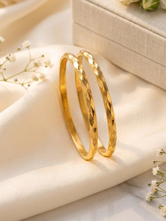 Infinity 3D Gold Plated Anti-Tarnish Stackable Bangles for Women