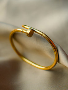 18K Gold Nail Bangle, Anti-Tarnish Stainless Steel Bracelet by RaasRani
