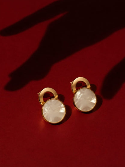 Mother-of-Pearl Halo Drop Earrings