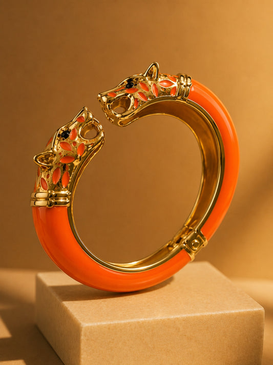 Vittoria Panther Kada Bangle, 18K Gold-Plated - Mandarin