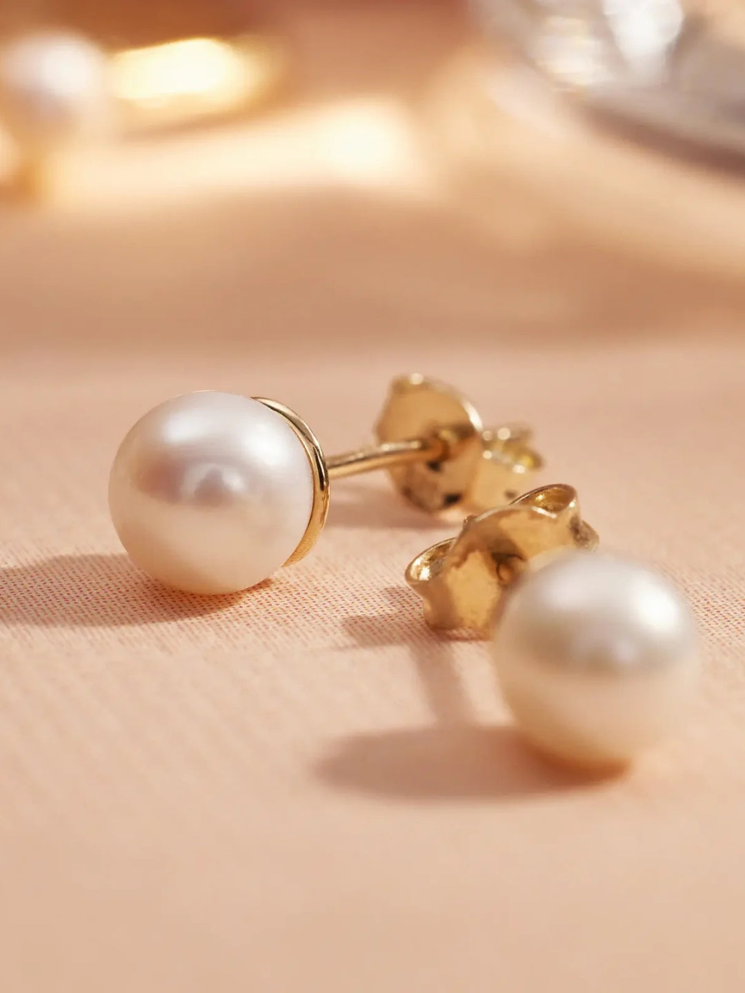 18K Gold Pearl Stud Earrings – 5mm Everyday Minimal Luxe