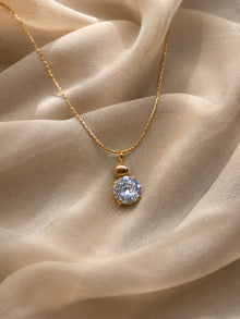 18K Gold Single Solitaire CZ Necklace for Women | Anti Tarnish