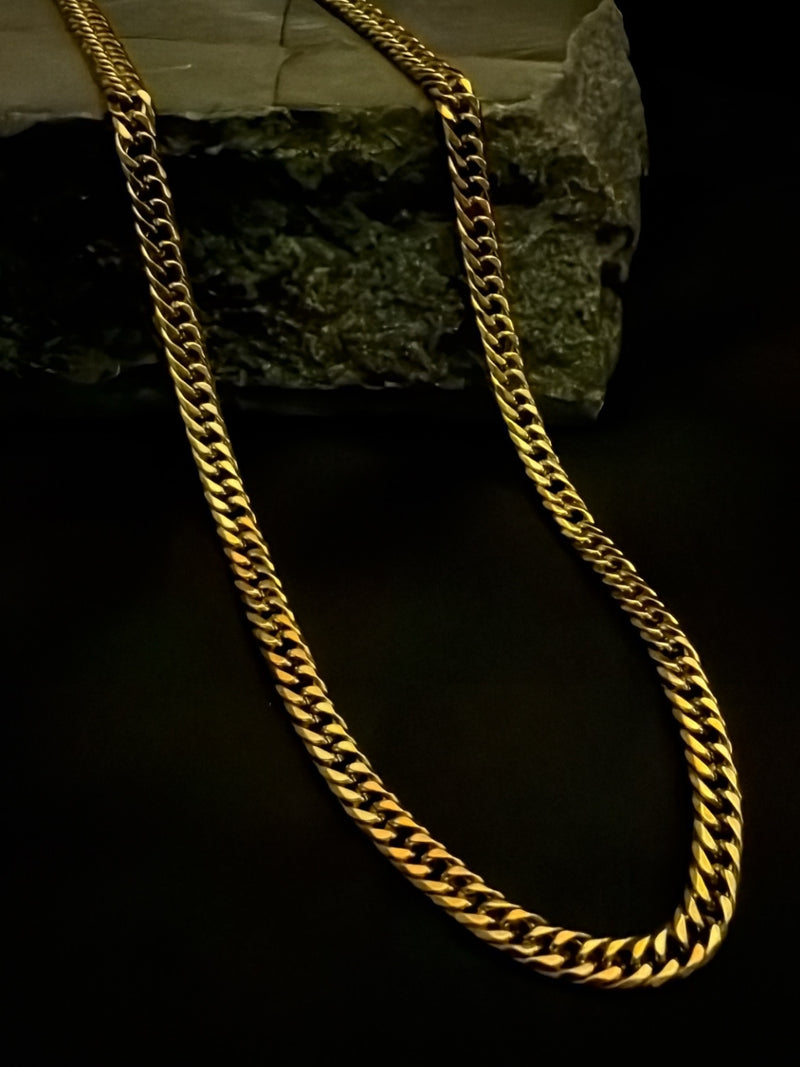 Unisex 18K Gold Cuban Link Chain – 5mm Stainless Steel Necklace