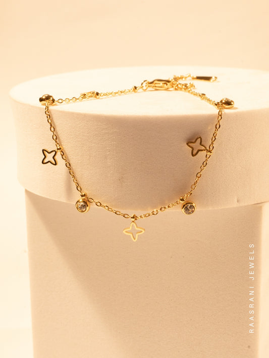 Star Studded 18K Gold Bracelet – Anti-Tarnish, Adjustable