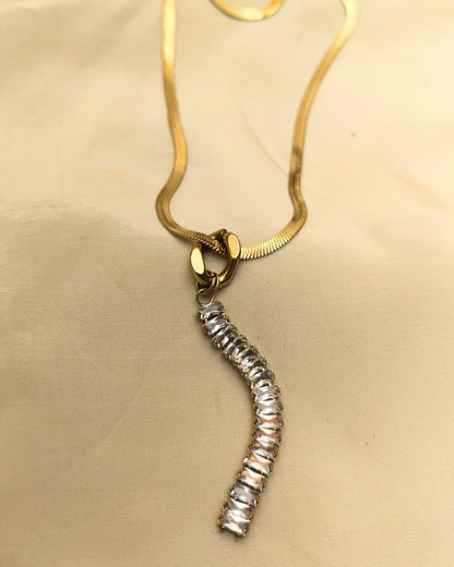 Studded Stone Pendant Chain