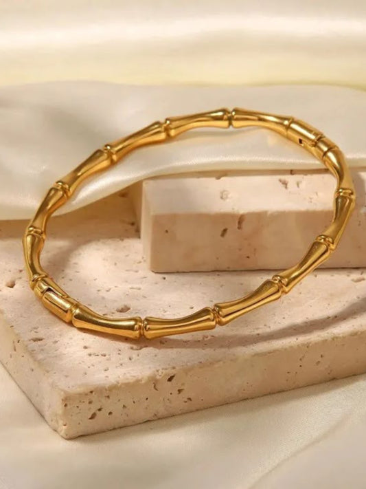 Bamboo Full Cuff Bracelet in 18K Gold | Anti-Tarnish, Everyday Jewelry
