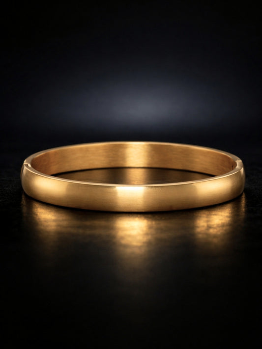 Matte Gold Men's Kada Bracelet – 18K Gold Plated Stainless Steel