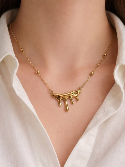 Melted Pendant Chain – 18K Gold Plated Minimal Neckpiece