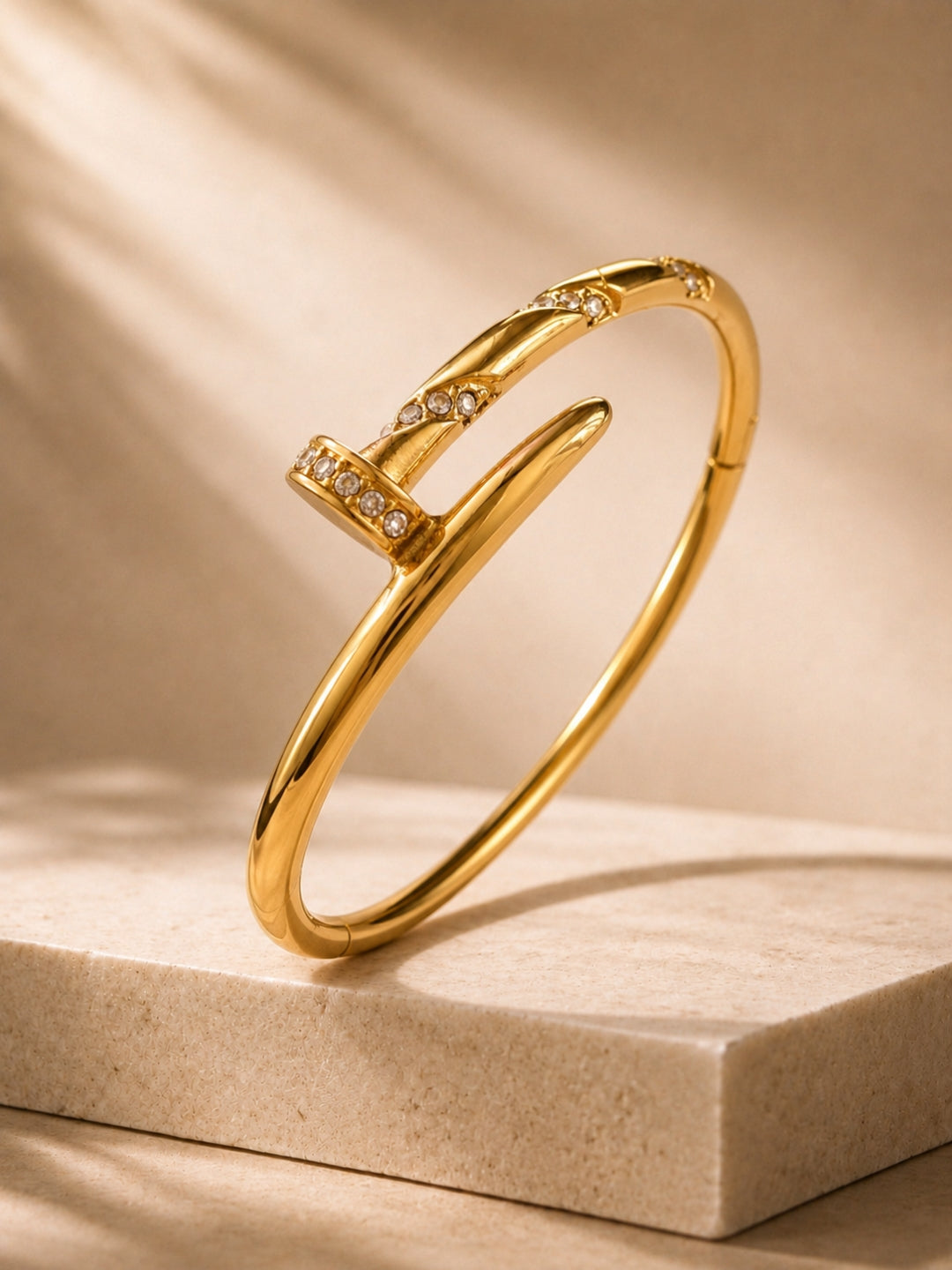 Studded Nail Cuff | Thick 18K Gold Plating, Hypoallergenic